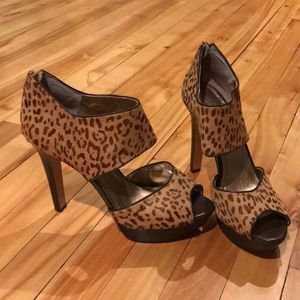 BCBGeneration leopard print platform heels, 8 1/2